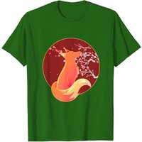 Cherry Blossom Wildlife Animal Nature Forest Sakura Fox T-Shirt — Mens T Shirts