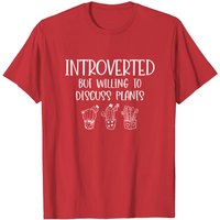T-shirt Introverti Mais Prêt À Discuter De Plantes Cactus — T-shirts pour hommes