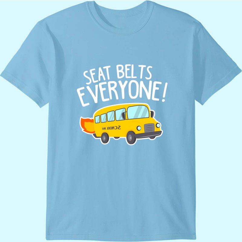 T-shirt de conducteur d'autobus scolaire avec design ceintures de sécurité
