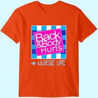 T-Shirt Bleu à Carreaux Vie d'Infirmier Mal de Dos et de Corps — T-shirts pour hommes