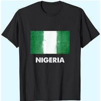 T-Shirt Drapeau du Nigeria pour Hommes en Noir
