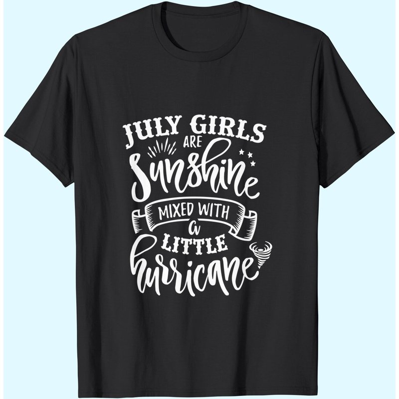 T-shirt Premium July Girls Are Sunshine Mixed Little Hurricane — T-shirts pour hommes