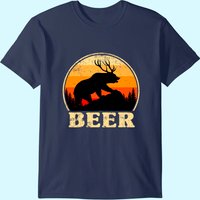 T-shirt Vintage Saint-Patrick avec Cerf et Ourson pour Hommes — T-shirts pour hommes
