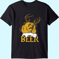 T-shirt Beer Deer Bear pour hommes - Noir — T-shirts pour hommes