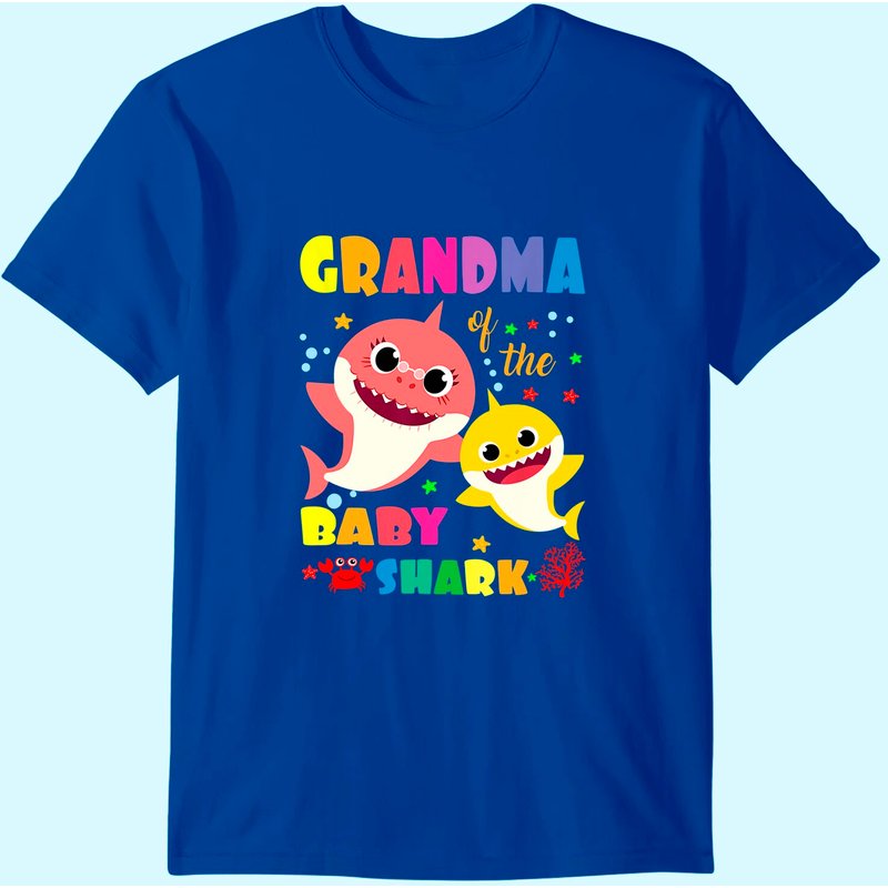 T-shirt d'anniversaire Grandma Shark pour hommes en noir — T-shirts pour hommes