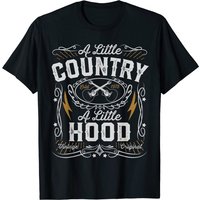 A Little Country A Little Hood T-Shirt Hip Hop Rap pour Hommes — T-shirts pour hommes