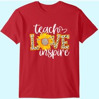 T-shirt Teach Love Inspire avec imprimé léopard et tournesol pour hommes — T-shirts pour hommes