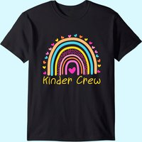 Kinder Crew Men's Kindergarten Teacher Rainbow Heart T-Shirt — Mens T Shirts