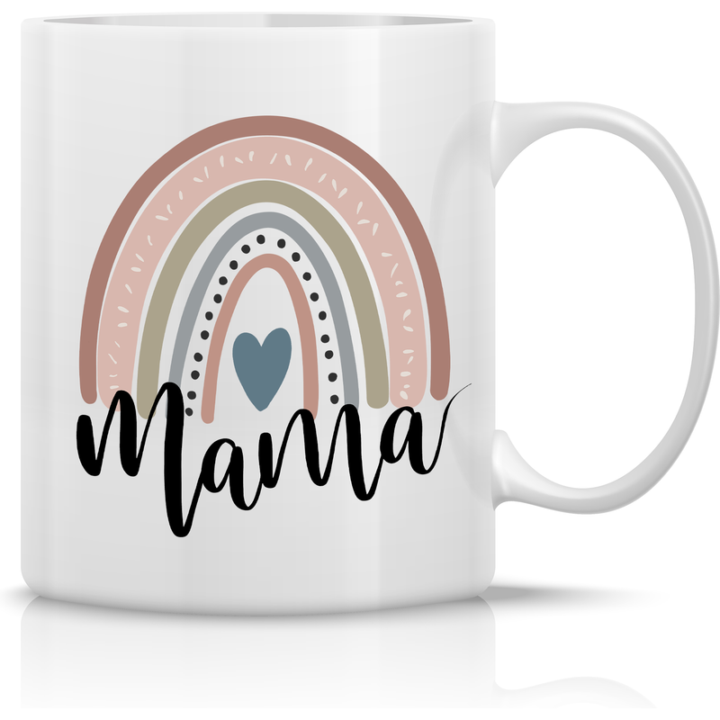 Mama Coffee Mug Boho Scandinavian Pastel Watercolor Rainbow — Mugs & Tumblers