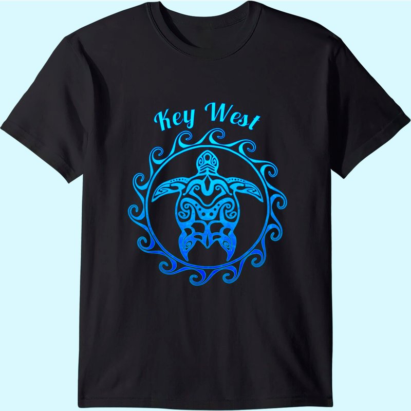 T-shirt pour hommes Tribal Maori Tortue de mer Key West Floride