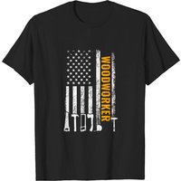 American Flag Woodworker Carpenter T-Shirt for Men