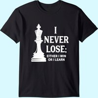 T-Shirt pour Hommes Design Échecs Classique Je Ne Perds Jamais