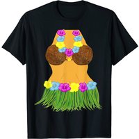 Chemise Tiki Party pour hommes avec soutien-gorge en noix de coco et jupe en herbe