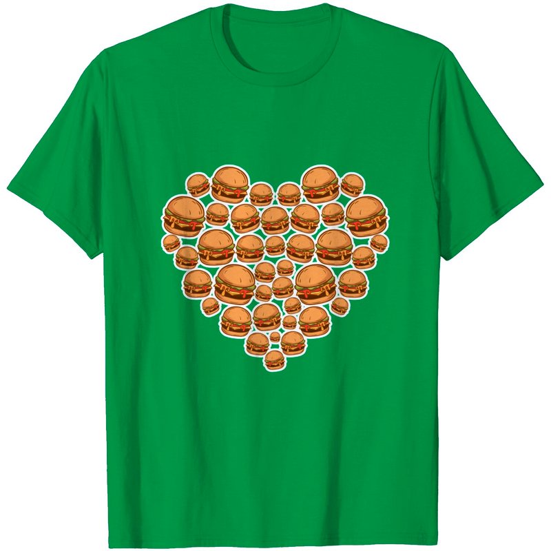 T-shirt Hamburger Love pour hommes - Burger Heart Lover