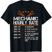 Funny Mechanic Hourly Rate T-Shirt for Men — Mens T Shirts