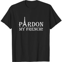 T-shirt Pardon My French pour hommes en noir