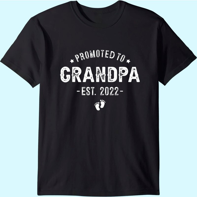 Promoted to Grandpa 2022 T-Shirt for Men — Mens T Shirts