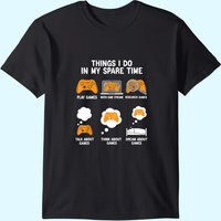 T-shirt 6 choses que je fais pendant mon temps libre - Vidéos de jeux — T-shirts pour hommes