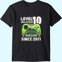T-shirt Cadeau de Jeu Vidéo Niveau 10 Débloqué pour Hommes — T-shirts pour hommes
