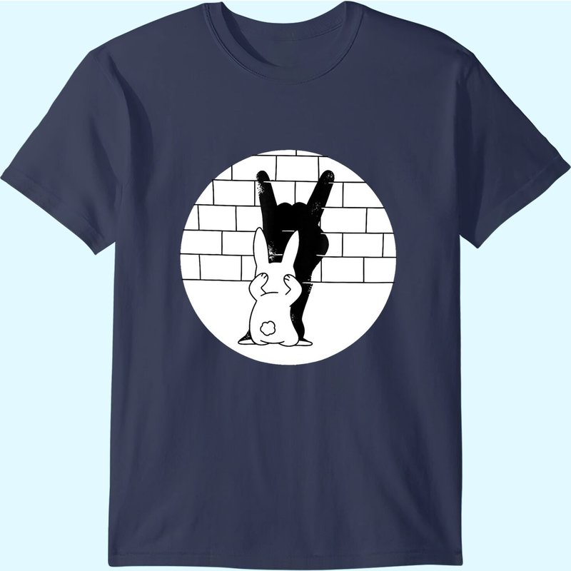 T-shirt pour hommes avec marionnette d'ombre de lapin