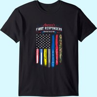 T-shirt pour hommes avec le drapeau des premiers intervenants américains