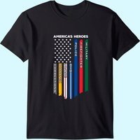 T-Shirt pour Hommes Premier Répondant Police Militaire Pompier Infirmier — T-shirts pour hommes