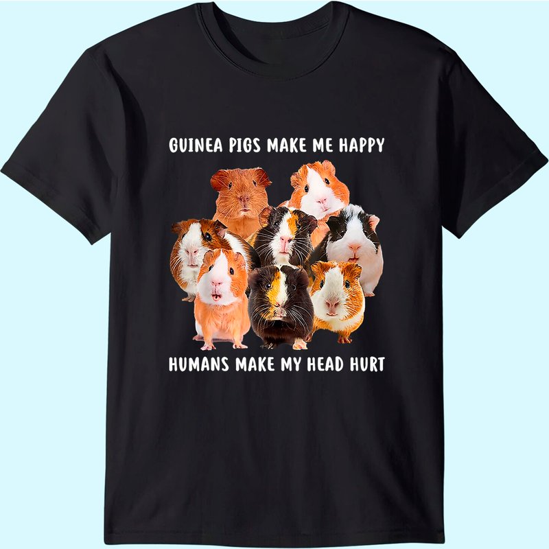 T-shirt Pig Make Me Happy Guinea pour hommes — T-shirts pour hommes
