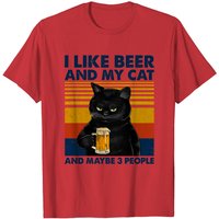 T-shirt I Like Beer My Cat And Maybe 3 People pour hommes