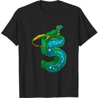 Kids Lizard Reptile 5th Birthday Party T-Shirt for Men