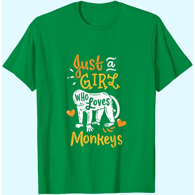 Monkey Just A Girl Who Loves Monkeys T-Shirt for Men — Mens T Shirts