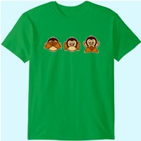 Three Wise Monkeys Men's T-Shirt in Black — Mens T Shirts