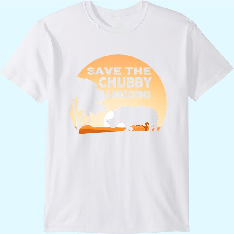 Save The Chubby Unicorns Fat Rhino T-Shirt for Men