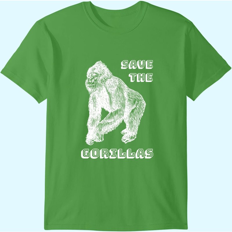 Vintage Save The Gorillas Africa Conservation T Shirt for Men