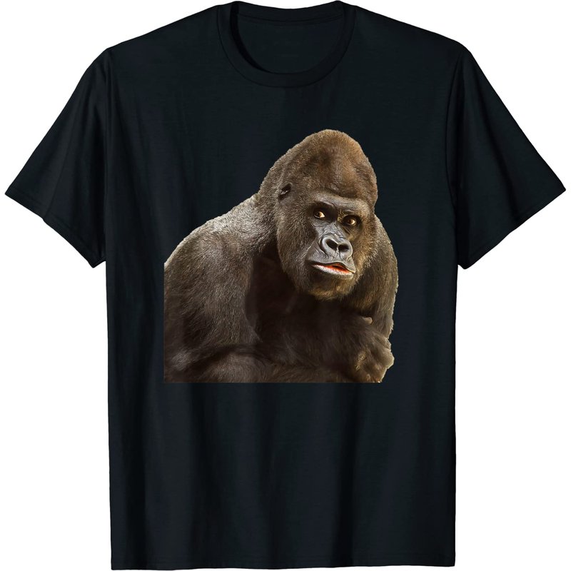 Gorilla Ape T-Shirt for Men with Wildlife Zoo Animal Prints — Mens T Shirts
