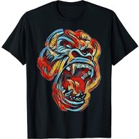 Colorful Silverback Gorilla Image T-Shirt for Men