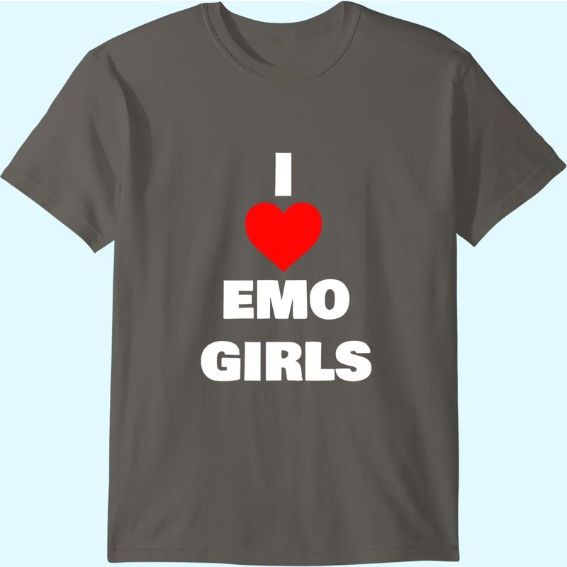 I Love Emo Girls T-Shirt for Men in Black — Mens T Shirts