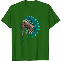Native American Indian Headdress Costume Jewelry Decor T-Shirt — Mens T Shirts