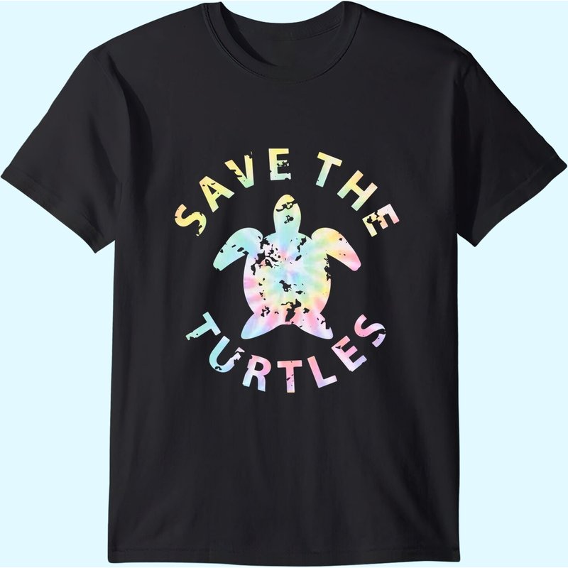 Save The Turtles Tie Dye T Shirt for Men — Mens T Shirts