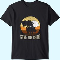 T-shirt Save The Rhino pour hommes en noir — T-shirts pour hommes