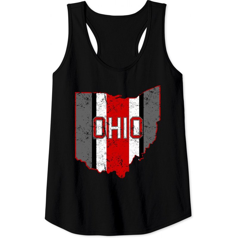Débardeur Distressé Rayé Fierté de l'État de l'Ohio pour Hommes — T-shirts pour hommes
