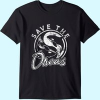 Save The Orcas Men's T-Shirt in Black — Mens T Shirts