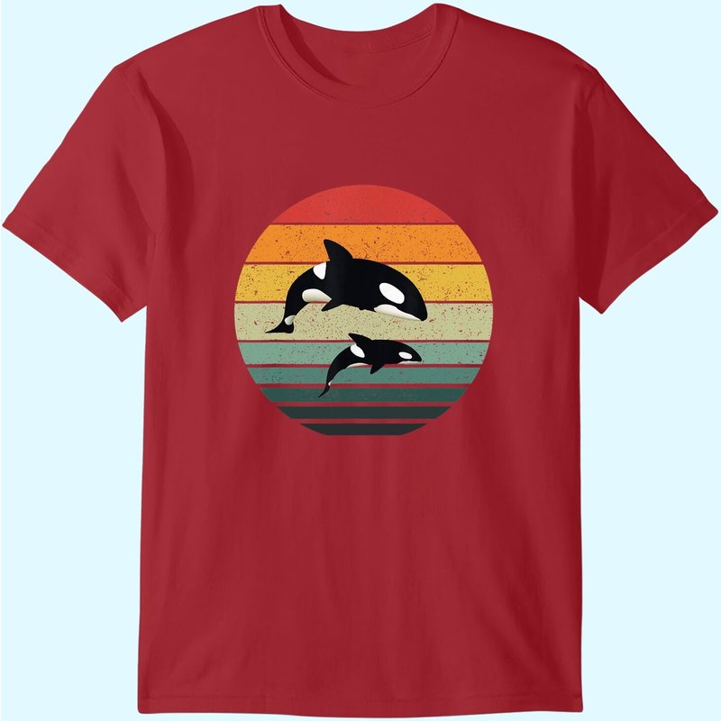 T-shirt Vintage Orca Family pour Hommes - Noir — T-shirts pour hommes
