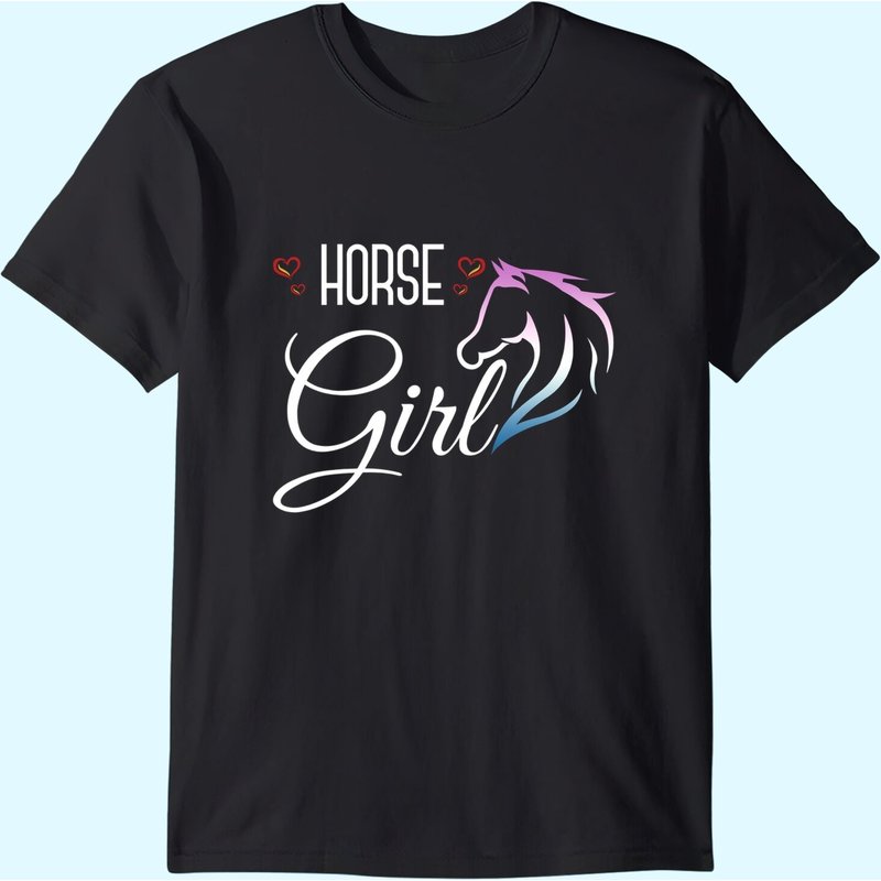 T-shirt Équestre Horse Girl pour Hommes - Noir — T-shirts pour hommes