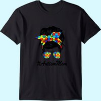 T-shirt pour hommes avec design de maman autiste et chignon désordonné — T-shirts pour hommes