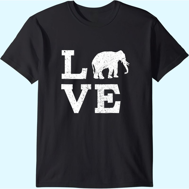 I Love Elephants Men's T-Shirt in Black — Mens T Shirts