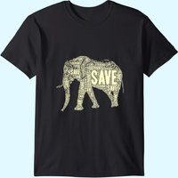 T-shirt Save The Elephants pour hommes en noir