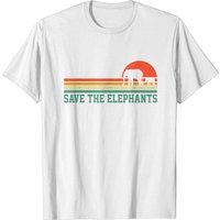 T-Shirt Vintage Sauvez Les Éléphants pour Hommes