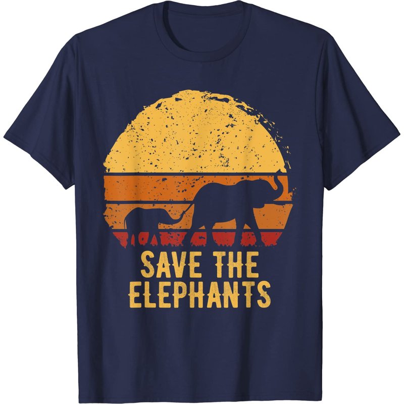 T-Shirt pour Hommes Save The Elephants en Noir — T-shirts pour hommes