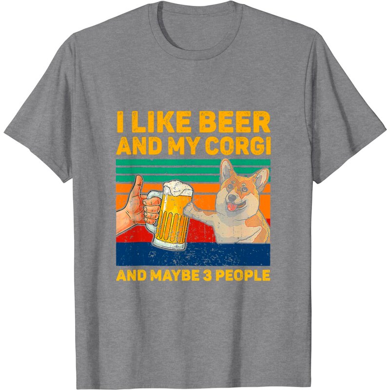 T-shirt J'aime la bière, mon Corgi et peut-être 3 personnes — T-shirts pour hommes