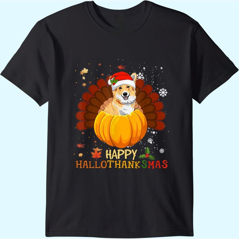 T-shirt Halloween Noël Welsh Corgi pour hommes